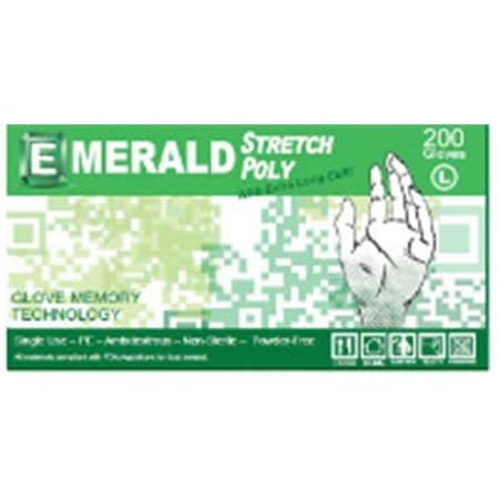 Emerald Disposable Gloves, Poly Stretch, XL 4323
